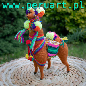 LAMA Z PERU FIGURKA DEKORACYJNA HANDMADE
